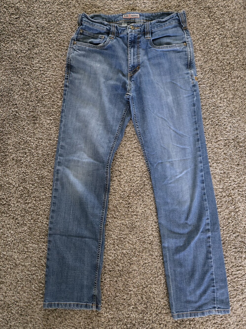 5.11 Tactical Men's Straight Jeans in Light Blue Wash